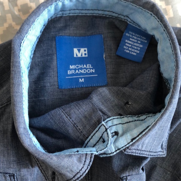 Michael Brandon mens blue button up - Picture 4 of 4